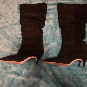 Tall, kitten heal, black suede Jessica Simpson boots. 9.5M Wide Calf